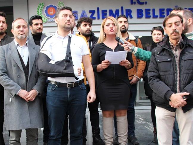 İzmir'de gazetecilere yapılan saldırı protesto edildi