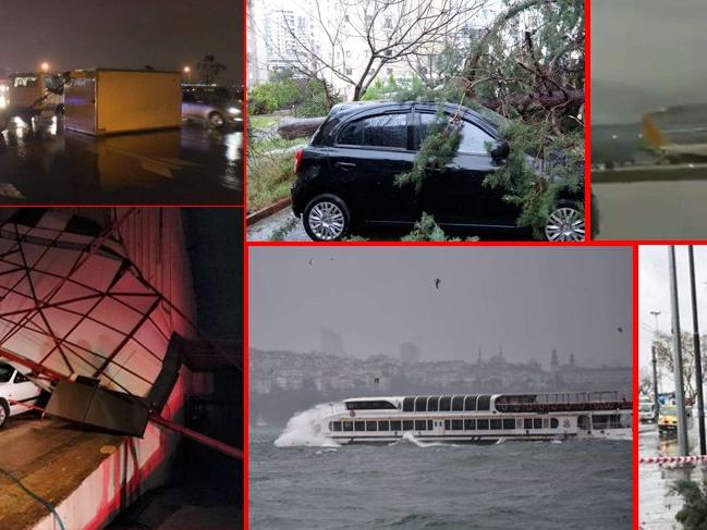 İstanbul'da fırtına hayatı felç etti