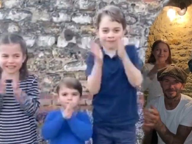 Kate Middleton ile Prens William'ın çocukları ve Beckham ailesi sağlık çalışanlarını alkışladı