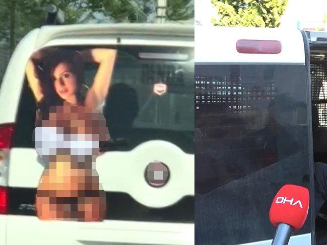 Aracına çıplak kadın afişi astı, gözaltına alındı