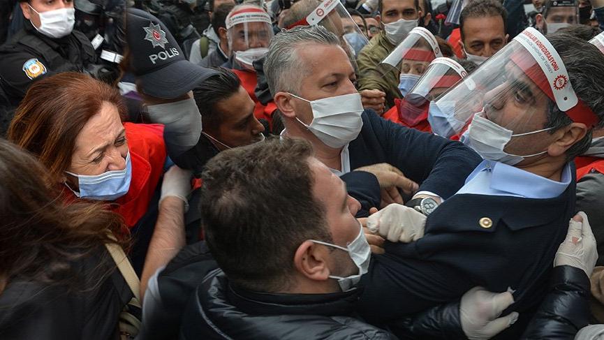 Taksim'e yürümek isteyen DİSK yöneticileri gözaltına alındı