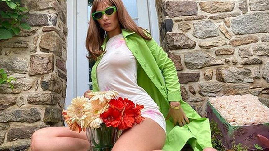 Bella Hadid'den 'vazo sansürlü' pozlar