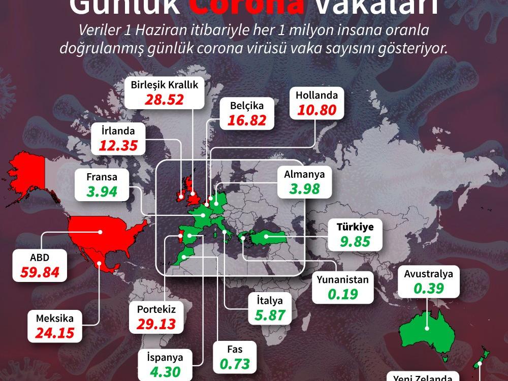 Ülke bu corona virüsü haritasını konuşuyor: Türkiye de listede yer alıyor