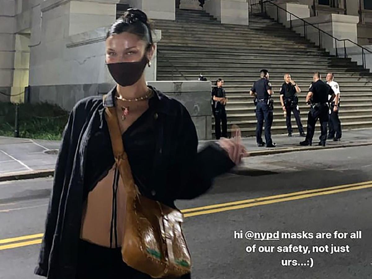 Bella Hadid'den maske takmayan polislere şoke eden hareket!