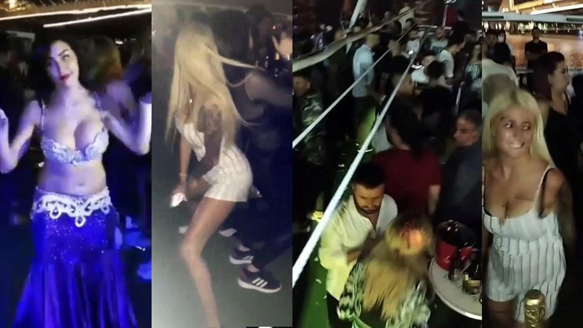  Salgına rağmen Boğaz'da dansözlü yat partisi