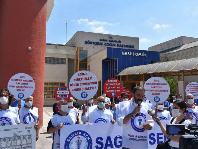 Sağlıkçılardan döner sermaye protestosu: Bu hak gasbına 'dur' diyecek bir idarecimiz yok mu?