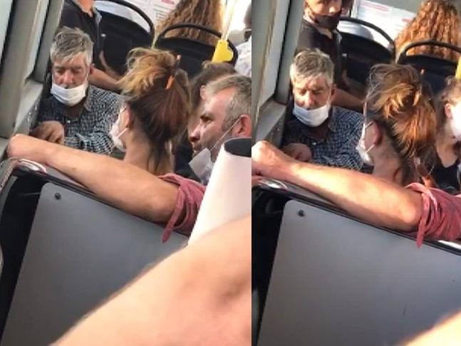 Skandal görüntüler... Kadına şiddet bu kez otobüste...