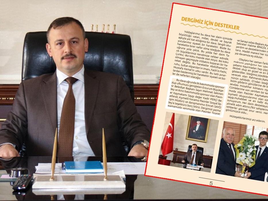AKP'nin dergisine kaymakam sponsor oldu