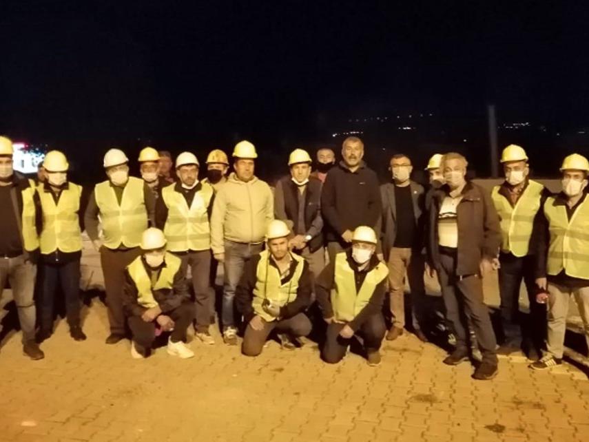 Tazminat mağduru madenciler İzmir'e yardıma gitti