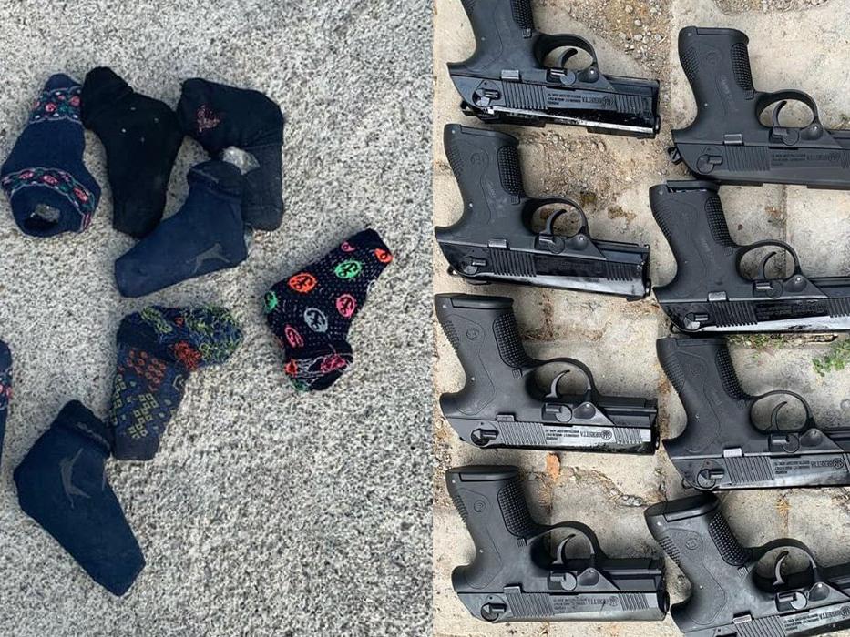 Çorap içerisinde silah sevkiyatı