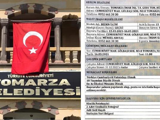 AKP'li belediyenin 1 günlük iş ilanına tepki: Yazıktır, günahtır, ayıptır