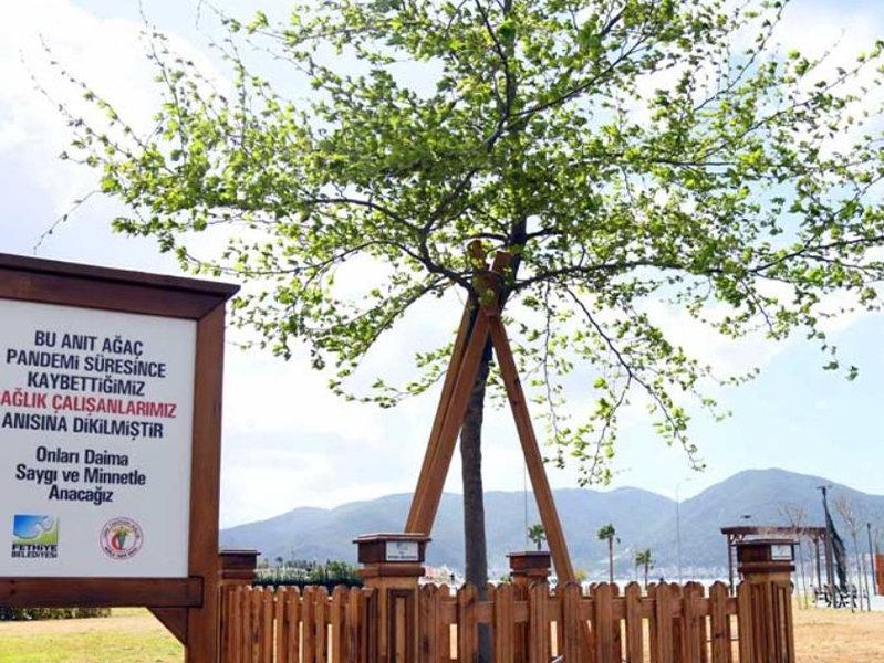 Fethiye’de sağlık çalışanları için anıt ağaç dikildi