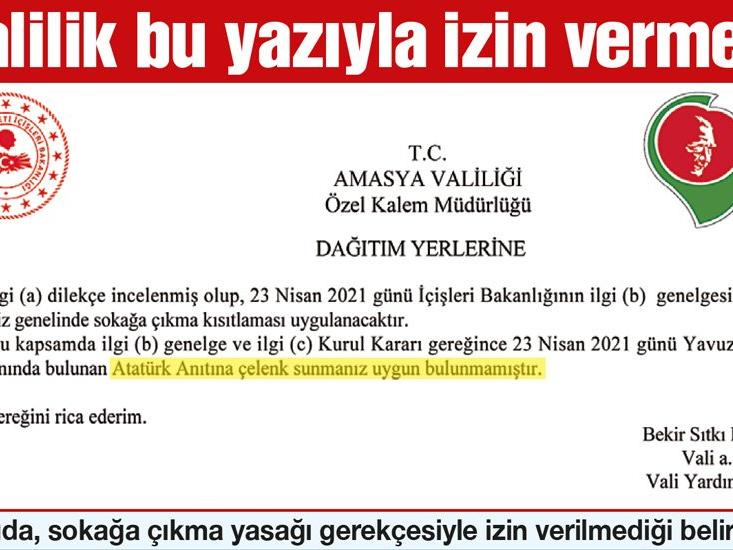 Atatürk Anıtı’na çelenk konulması yasaklandı!