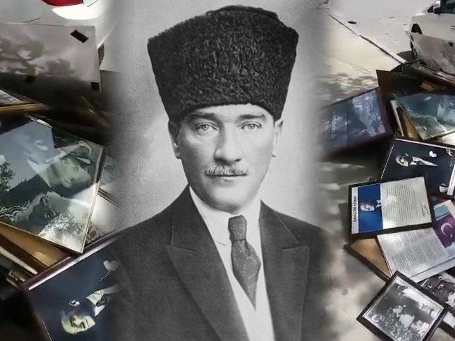 Skandal olay! Atatürk resimleri çöpe atıldı