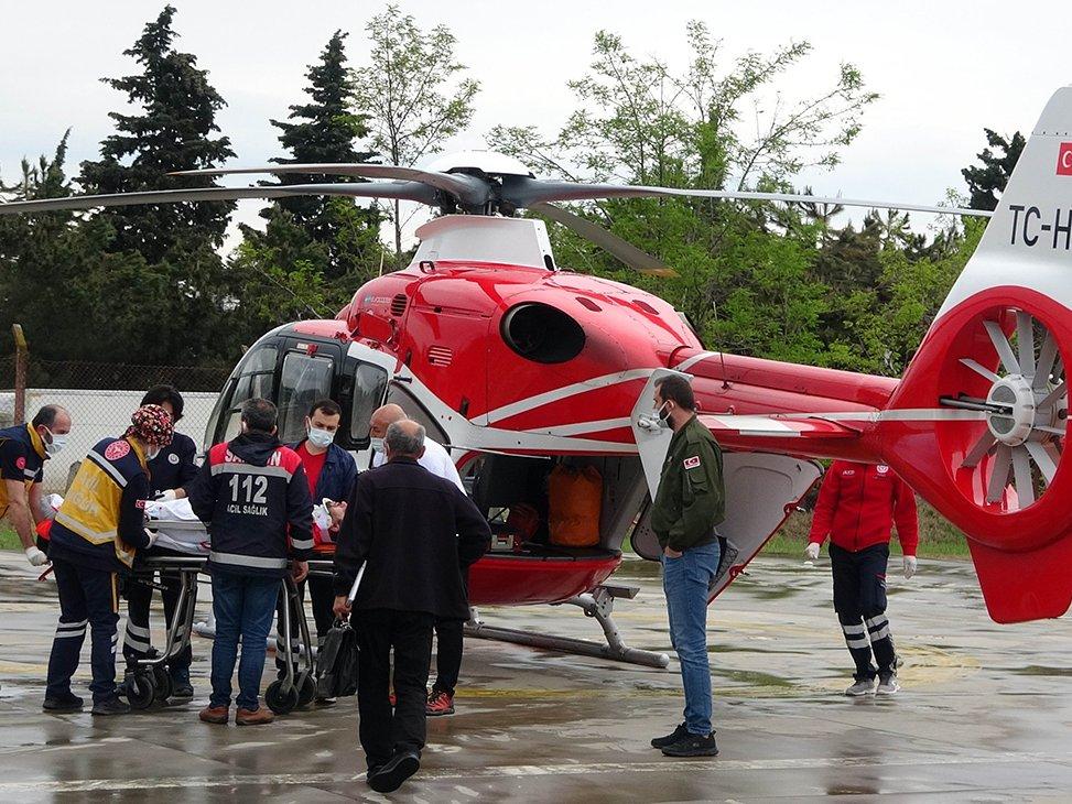 Ambulans helikopter bu kez sağlıkçı için havalandı