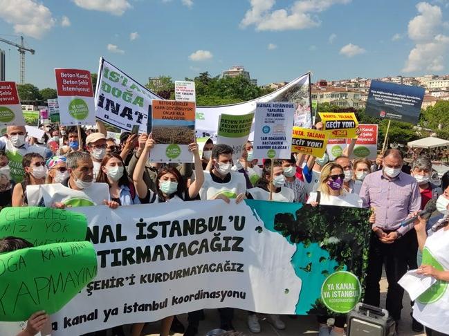 Kanal İstanbul projesine karşı bisikletli eylem