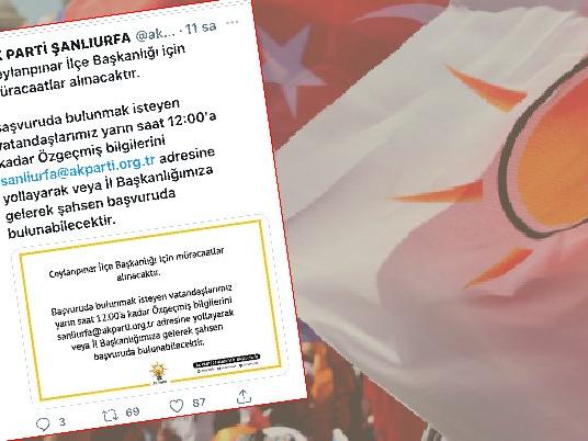 AKP ilçe başkanı bulabilmek için sosyal medyadan ilan verdi