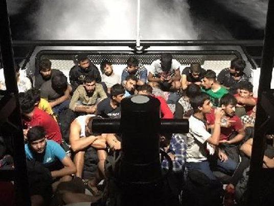 Bodrum açıklarında yelkenli teknede 63 göçmen yakalandı
