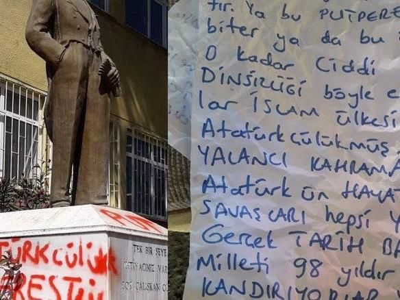 Atatürk büstüne saldırmıştı... İlk duruşmada tahliye oldu