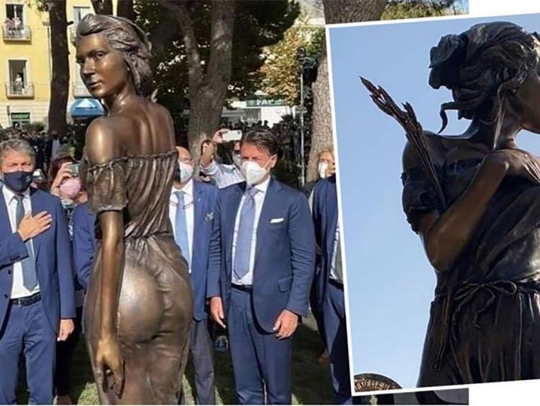 İtalya'yı karıştıran heykel... Özgürlük mücadelesini transparan kadın figürüyle yansıttı