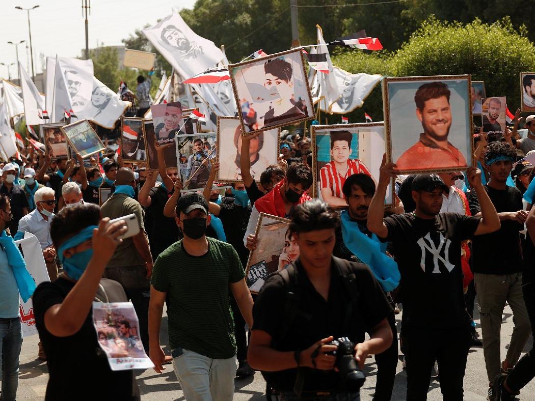 Irak'ta hükümet karşıtı gösterilerin yıldönümünde halk sokakta