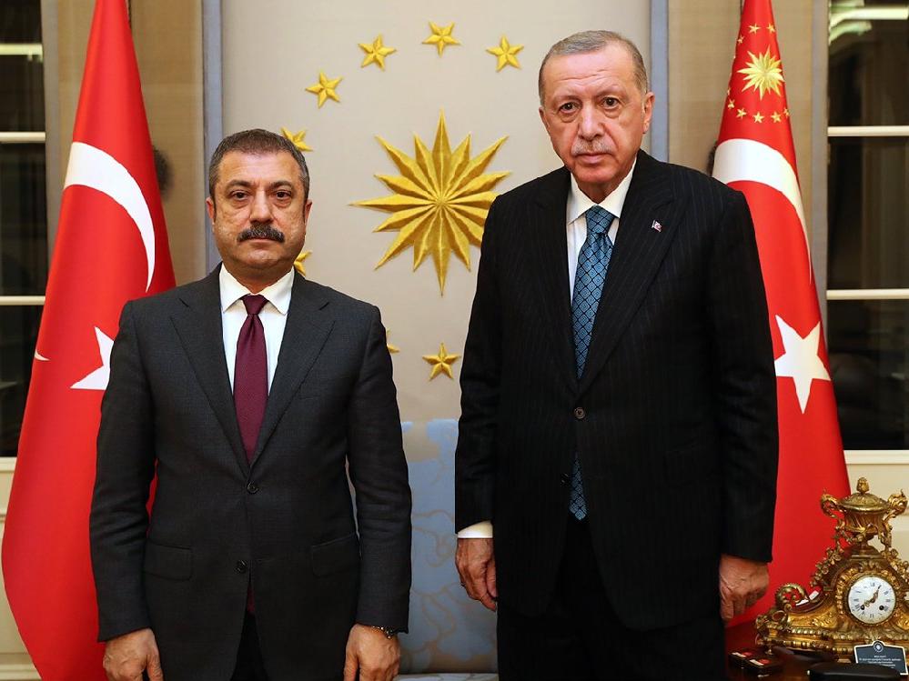Cumhurbaşkanı Erdoğan, Merkez Bankası Başkanı Şahap Kavcıoğlu ile görüştü