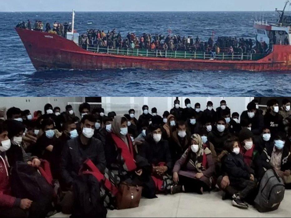 Kuru yük gemisi ile Akdeniz'de sürüklenen göçmenler İstanköy’e getirildi