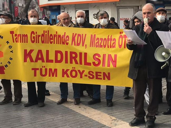 Malatya'da çiftçiler AKP'nin tarım politikasını protesto etti
