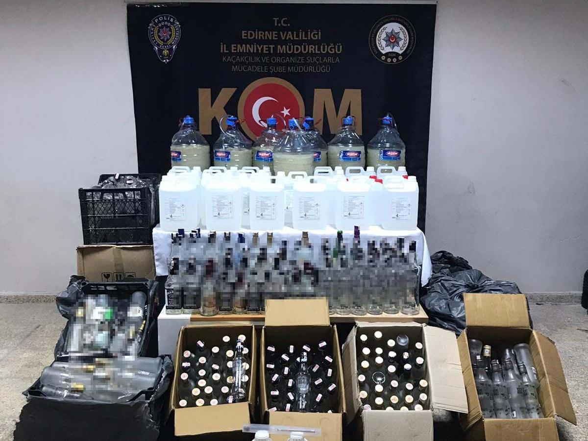Edirne ve İstanbul'da sahte içki operasyonu: 4 gözaltı