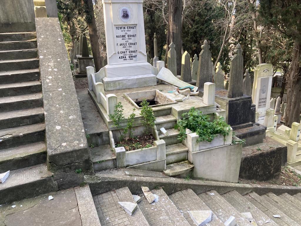 Azra Erhat'ın mezarına çirkin saldırı