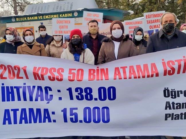 Atanamayan öğretmenlerden Ankara'da eylem: 50 bin atama istiyoruz