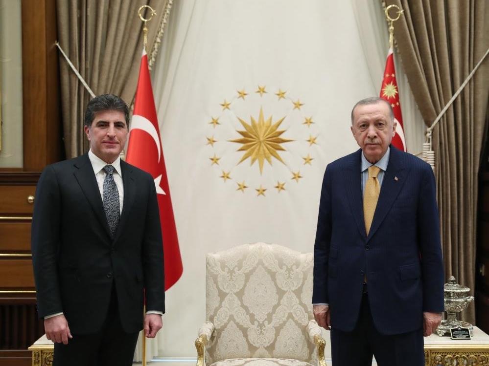 Erdoğan Beştepe'de Neçirvan Barzani ile görüştü
