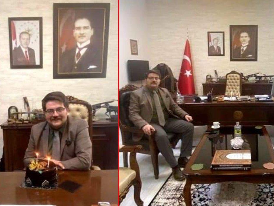 AKP’li başkandan, kaymakama makamında doğum gününü sürprizi