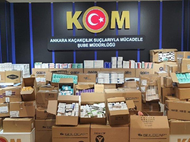 Ankara'da 925 bin 129 kaçak ilaç yakalandı