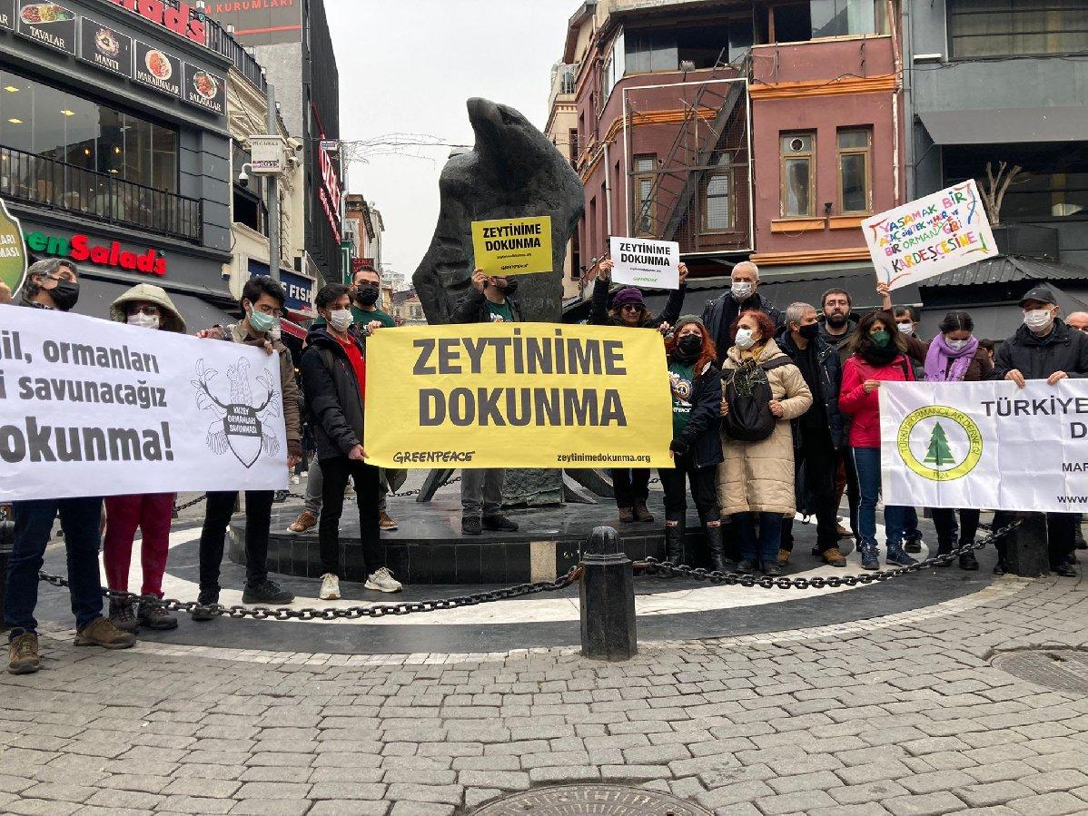 İstanbul’da “Zeytinime Dokunma” eylemi