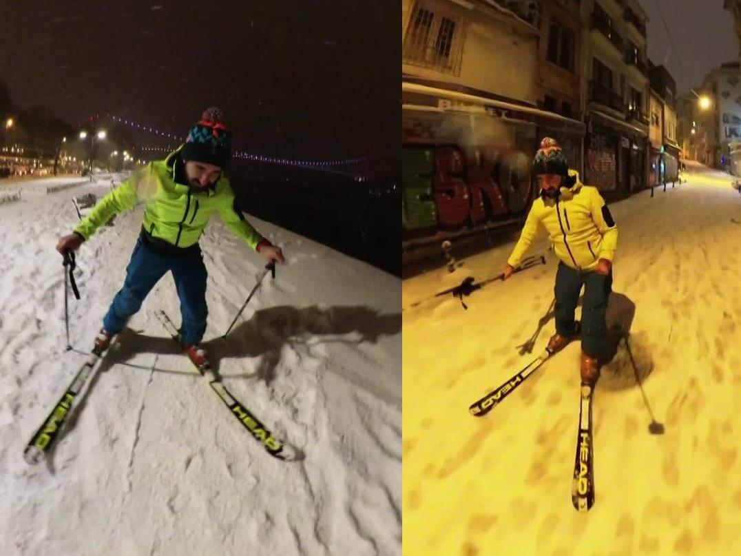 İstanbul'un orta yerinde kayak keyfi