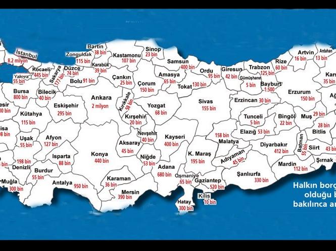 İşte Türkiye'nin icra haritası