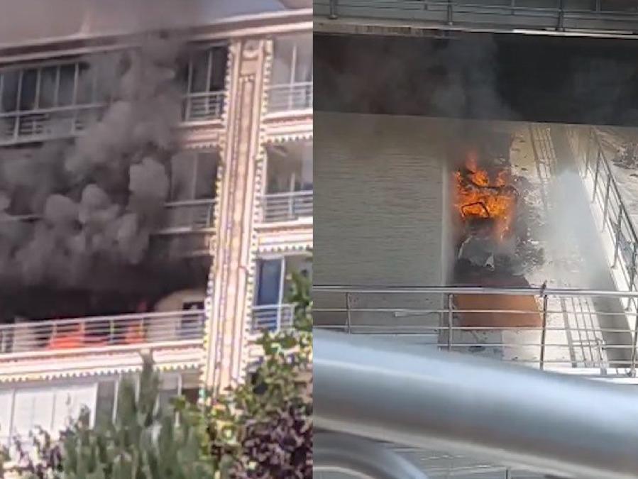 Ankara'da 4 katlı binada yangın