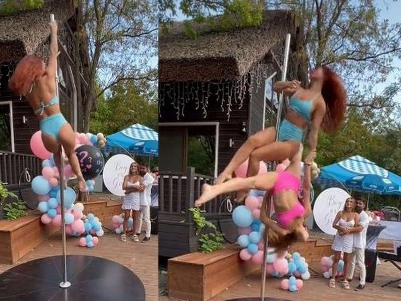 Bebek cinsiyet belirleme partisinde skandal görüntü: Bikinili dansçılar tartışma yarattı