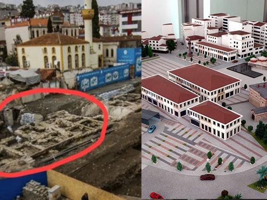 AKP’li belediye tarihi kale kalıntılarını betona gömdü