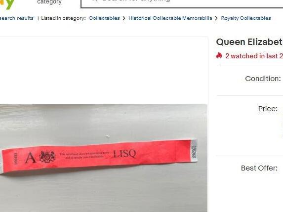 Kraliçe'nin cenazesi için verilen bileklik 7 bin TL'ye satılıyor