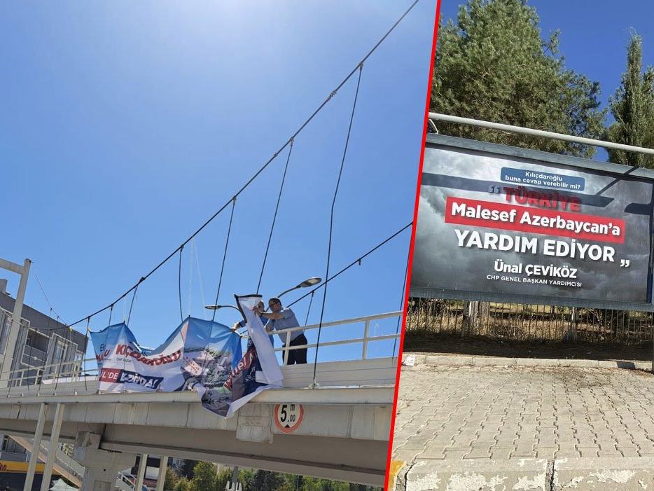 Kılıçdaroğlu’nun ziyareti öncesi CHP'nin afişleri toplatıldı, AKP'nin afişleri yerinde kaldı