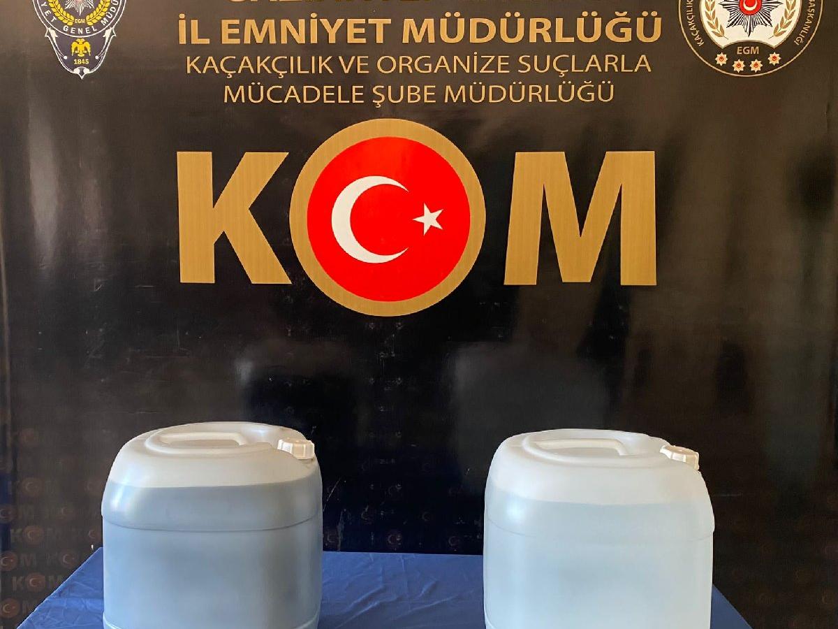 Gaziantep'te 60 litre sahte alkol ele geçirildi