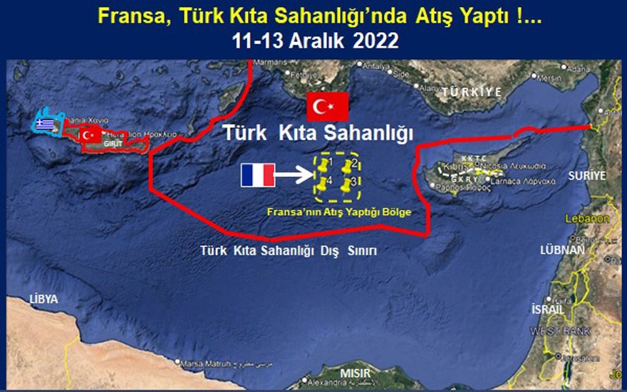 Türk kıta sahanlığında Fransa top atışı yaptı