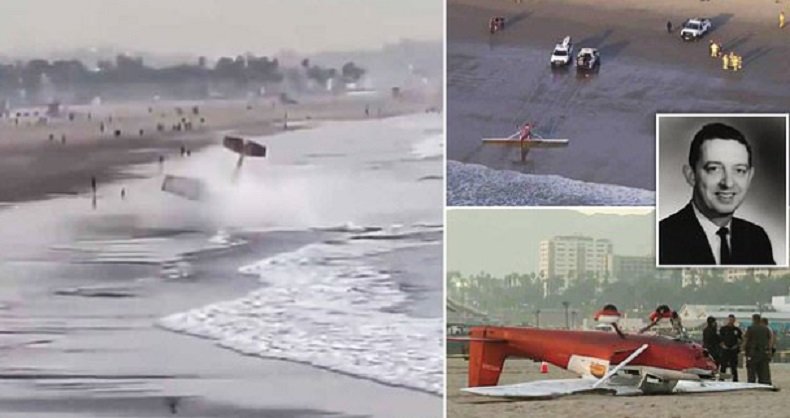 Uçak kalabalık plaja çakıldı, eski belediye başkanı hayatını kaybetti