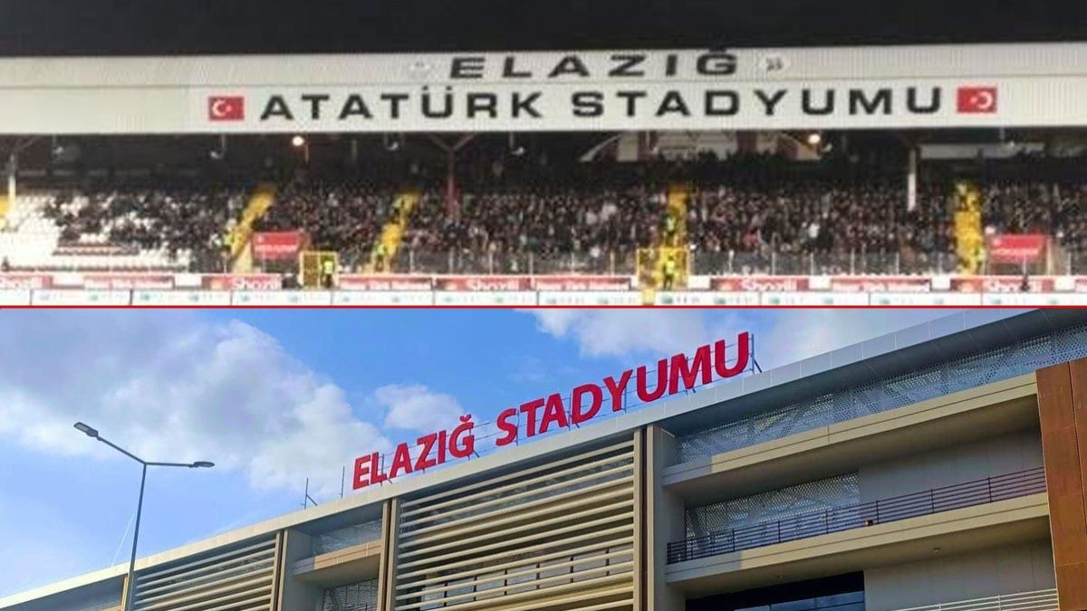 Stadyumdan Atatürk  ismi 'sehven' silinmiş