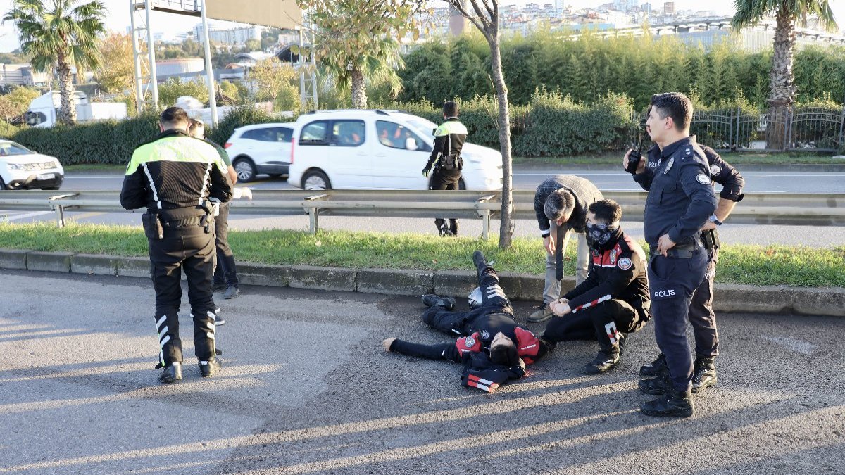 ‘Dur’ ihtarına uymadı, polise çarptı