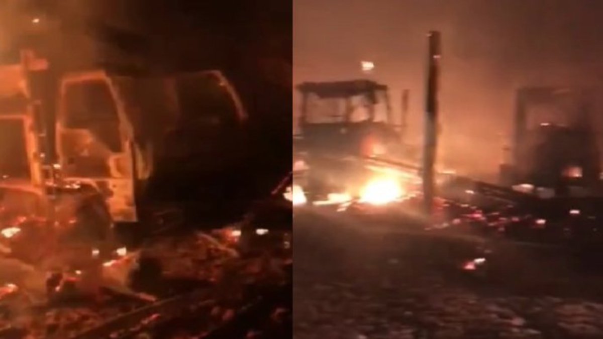 Traktörler, kamyon, ev... Köydeki yangında hepsi yandı
