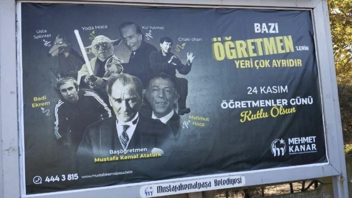 AKP'li belediyenin Öğretmenler Günü afişi tepki çekti